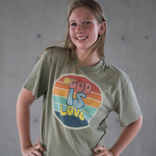 God is Love Oversized faded t-shirt