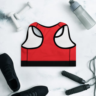 Red with Black Padded Sports Bra