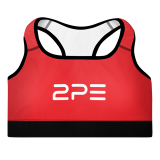 Red with Black Padded Sports Bra