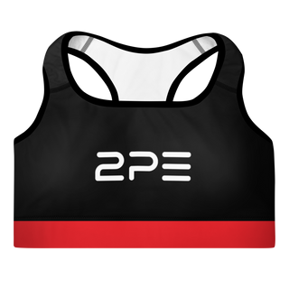 Black with Red  Padded Sports Bra