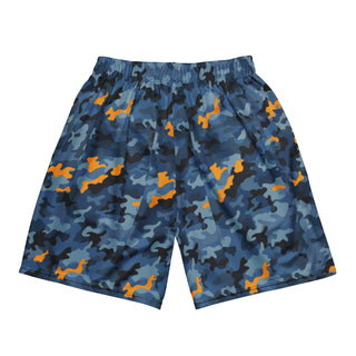 Navy and Orange Camo Mesh Shorts