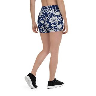 2PE Blue and White Wildflowers Workout Shorts