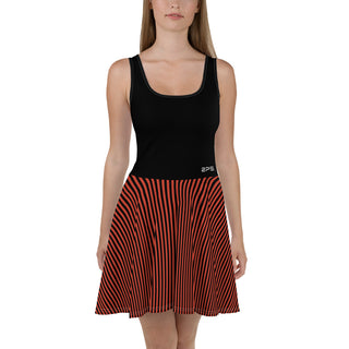 Black and Red Striped Skirt Tennis Dress