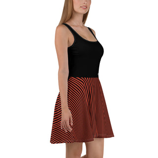 Black and Red Striped Skirt Tennis Dress