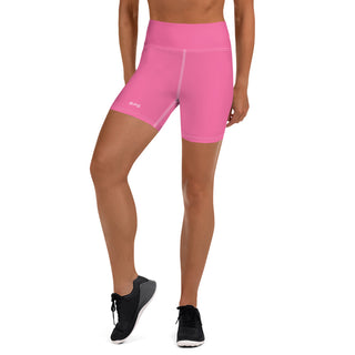 Bright Pink High Waist Yoga Shorts