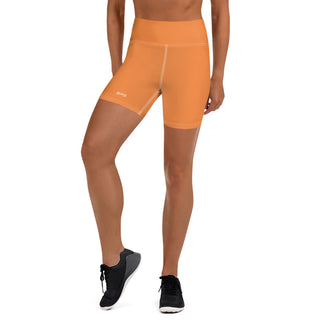 Sunset Orange High Waist Yoga Shorts