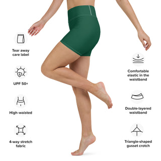 Racing Green High Waist Yoga Shorts