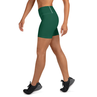 Racing Green High Waist Yoga Shorts
