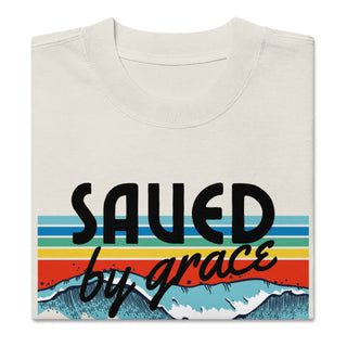 Saved by Grace Oversized faded t-shirt