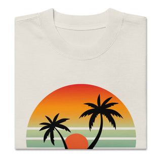 God is Love Sunset and Palms Oversized faded t-shirt