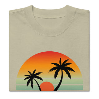 God is Love Sunset and Palms Oversized faded t-shirt