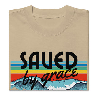 Saved by Grace Oversized faded t-shirt