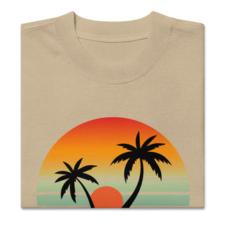 God is Love Sunset and Palms Oversized faded t-shirt